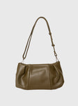 Faux leather shoulder bag Adjustable shoulder strap, magnetic button fastening, internal slip & zip pockets