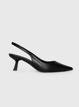 Denalia Pointed Toe Heels Black Matte