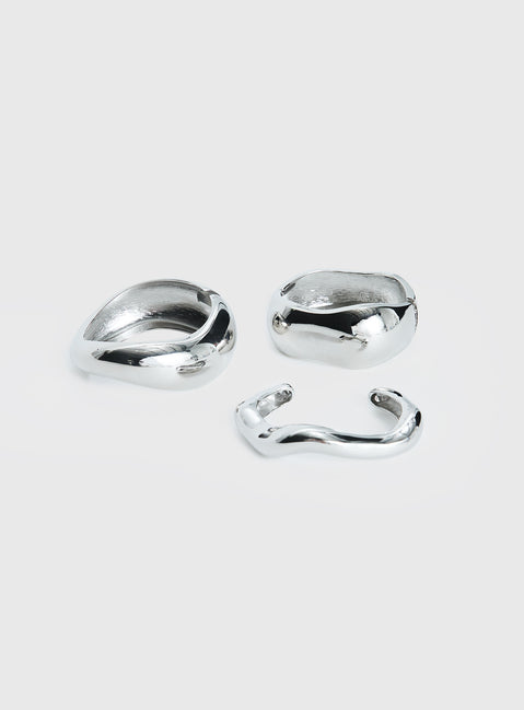 Hot Gossip Cuff Set Silver