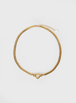 Gold-toned necklace Lobster clasp fastening, heart detail