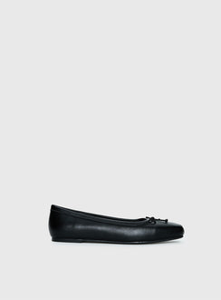 Therapy Laine Square Toe Ballet Flats Black