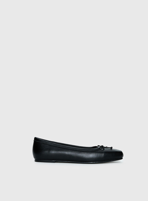 Therapy Laine Square Toe Ballet Flats Black
