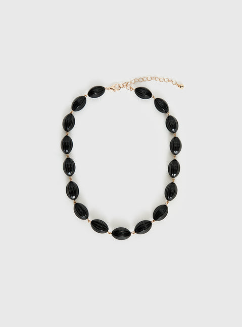 Liviya Beaded Necklace Black
