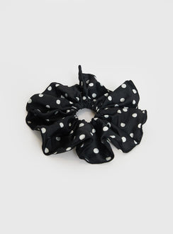 Yennifer Polka Scrunchie Black