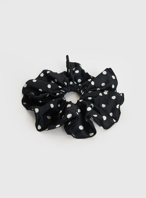Yennifer Polka Scrunchie Black