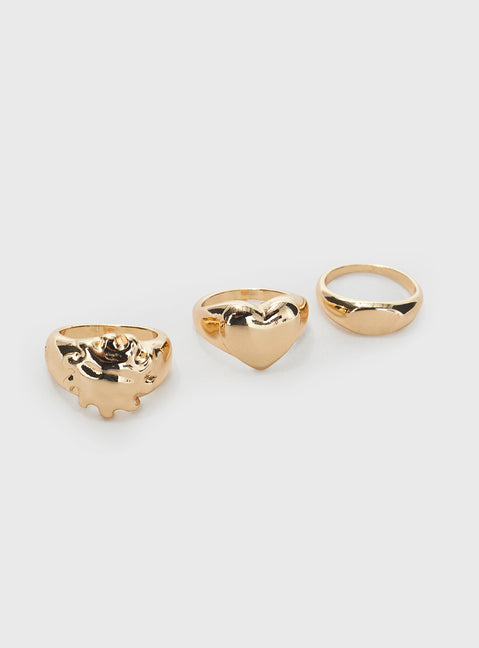 Love Coast Ring Set Gold