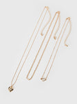 Gold-toned necklace set Pack of three, two fixed chains, one separate chain 