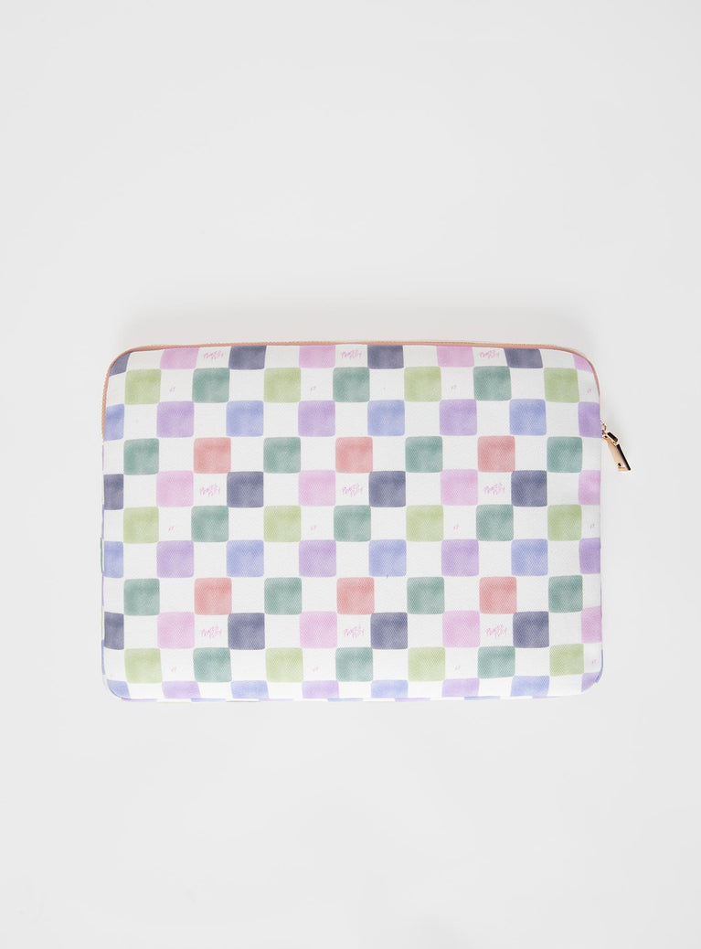 Princess Polly Laptop Case Multi Check