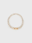 Gold-toned bracelet Diamante detail, clasp fastening, fixed length