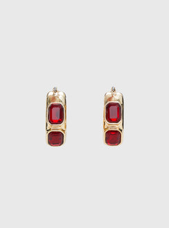 Gabrianna Hoop Earrings Gold / Red