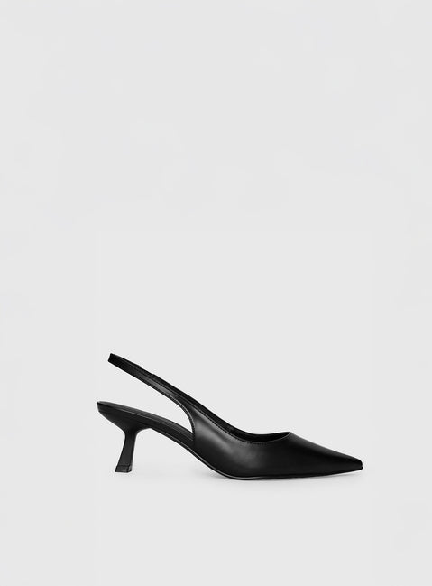 Denalia Pointed Toe Heels Black Matte