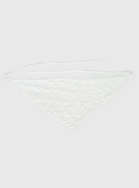 Creme Brulee Lace Hair Scarf White