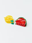 Hair clip Pack of two Fruit design Claw clip style