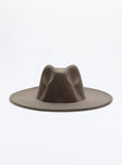 Hat Felt material  Wide stiff brim  Adjustable inner band  OSFM