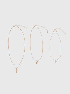 Broken Clocks Layered Necklace Gold