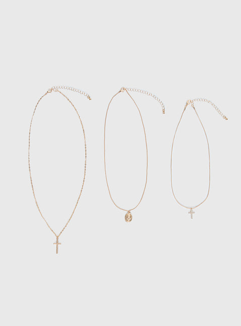 Broken Clocks Layered Necklace Gold