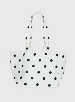 Anetta Tote Bag White Polka