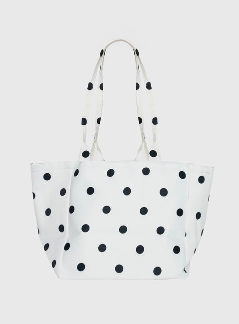 Anetta Tote Bag White Polka