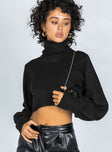 Zahara Cropped Turtleneck Sweater Black Petite