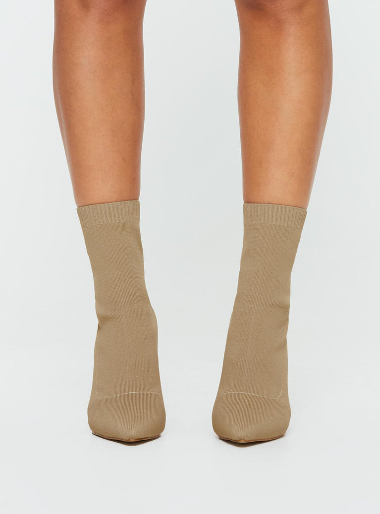 Taken Knit Boots Nude