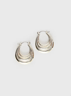 Gold-toned hoop earrings, clasp fastening