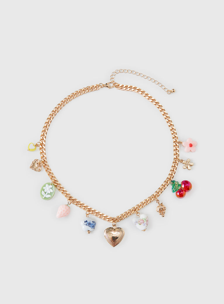 Get Closer Charm Necklace Gold