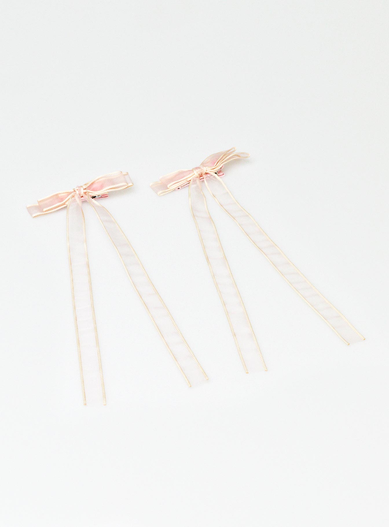 Hair bow pack Pack of two Mesh ribbon Clip fastening