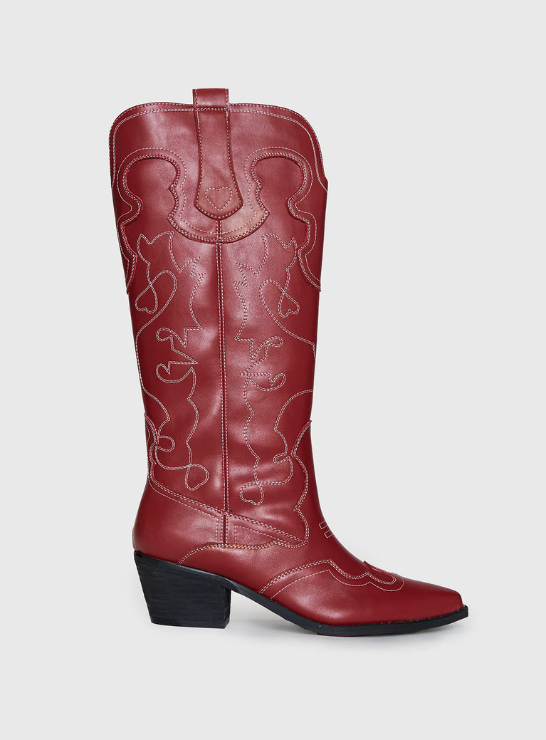 Therapy Malvin Cowboy Boots Cherry