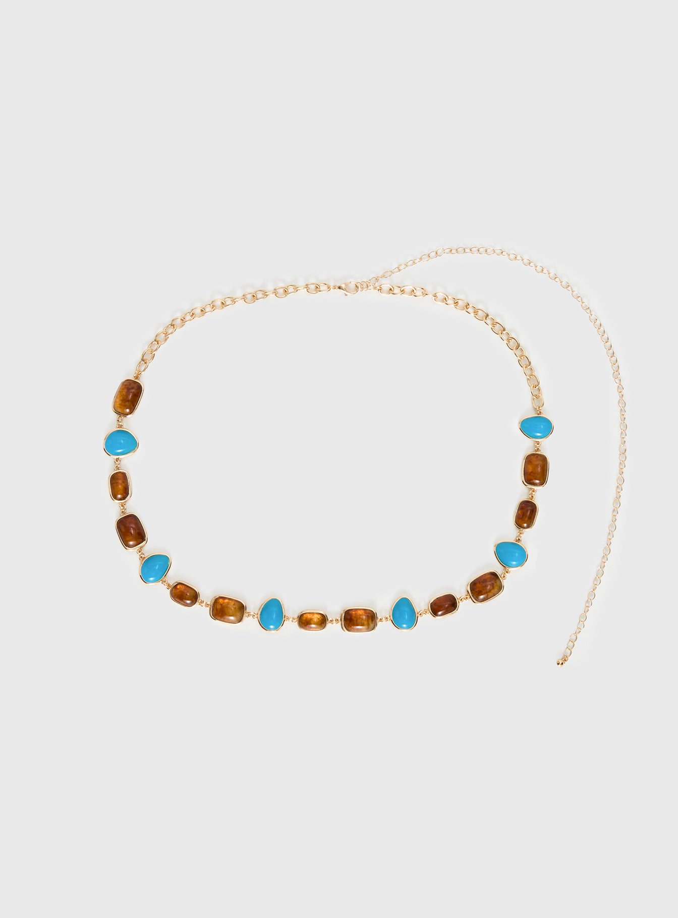 Nuvora Gemstone Chain Belt Gold