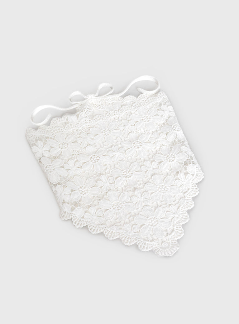 Pinot Lace Hair Scarf White