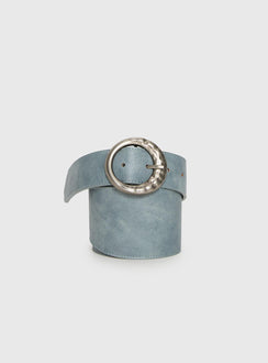 Orelia Faux Leather Statement Belt Blue
