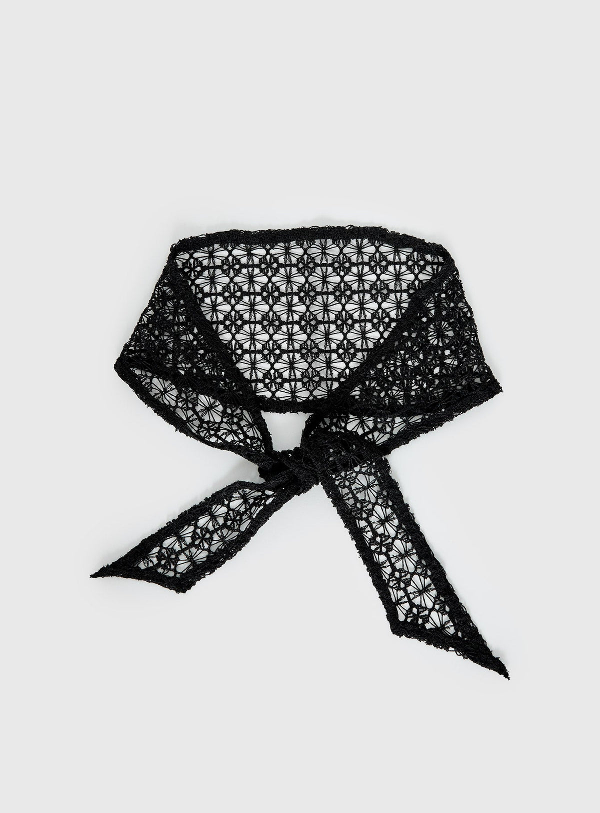 Keighla Crochet Hair Scarf Black