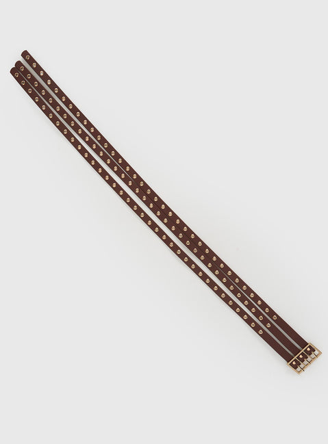 Dusk Dipped Layered Belt Brown / Gold