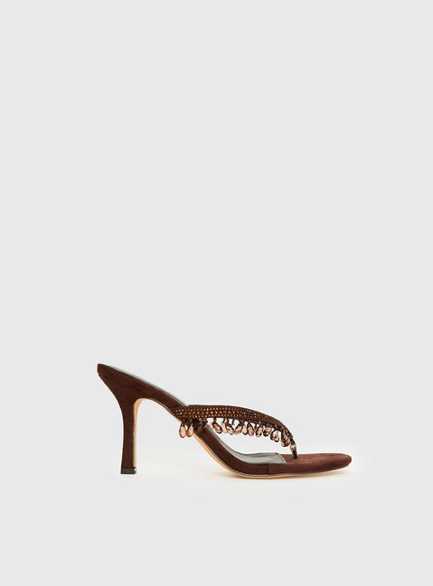 Ameliah Tassel Heels Brown