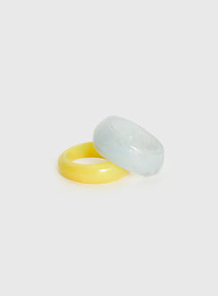 Dance All Night Resin Cuff Pack Yellow / Blue