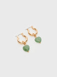 Breaking Hearts Earrings Green