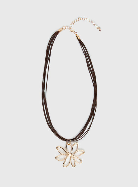 Sylvee Pendant Necklace Brown / Gold