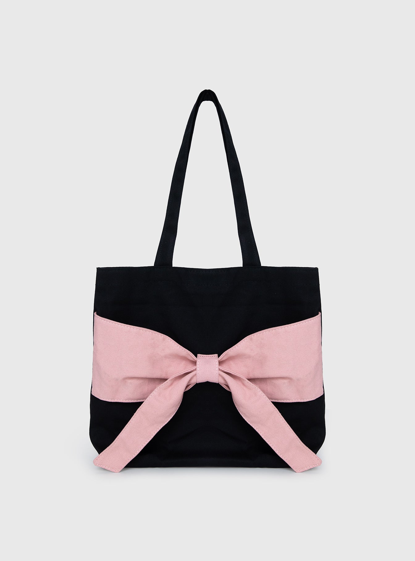 Faustine Bow Tote Bag Black / Pink