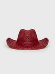 Straw cowboy hat Moulded brim, beaded detail