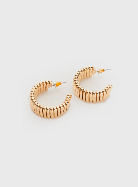 Earrings Hoop-style, gold toned