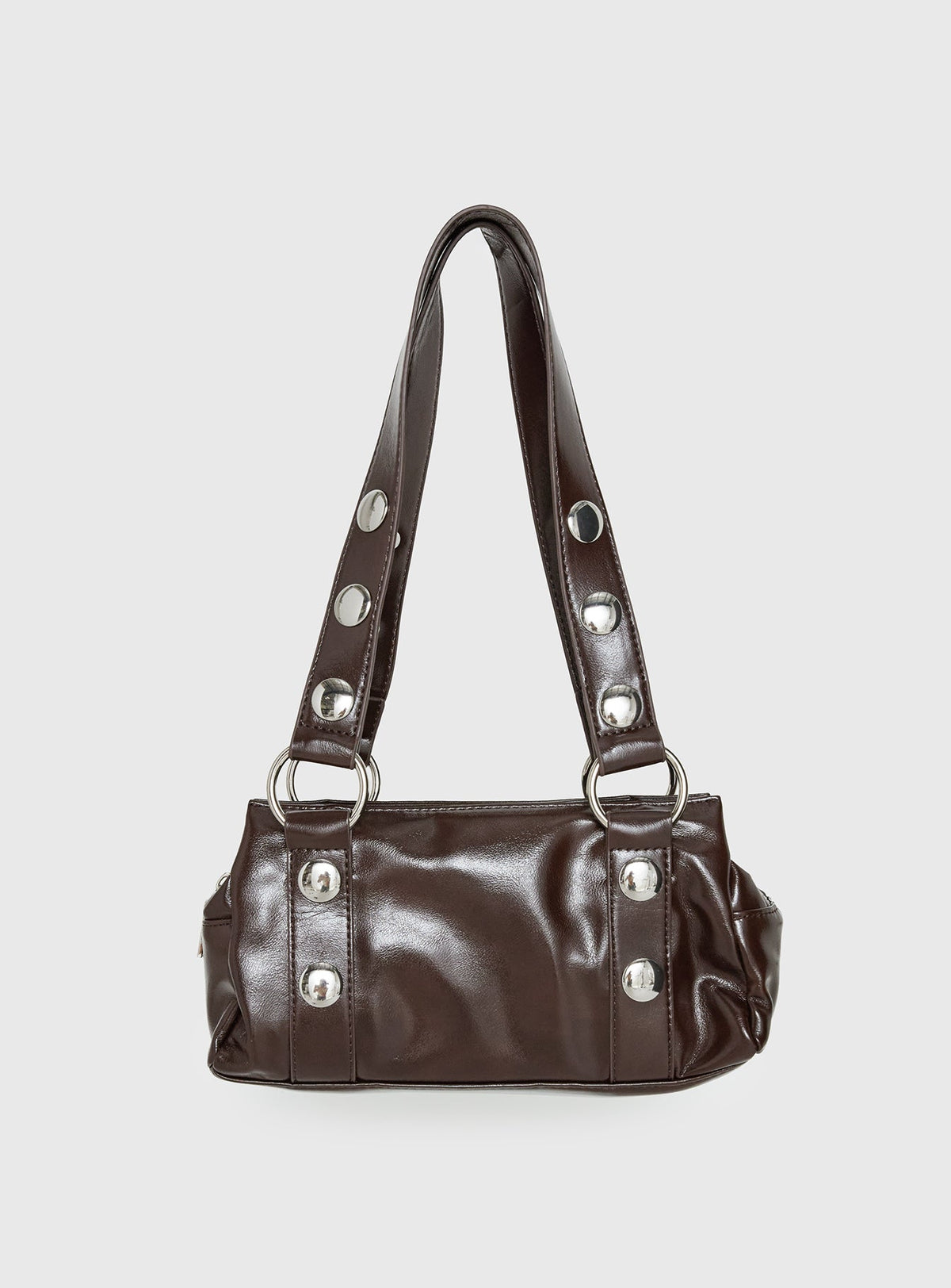 Amarra Studded Faux Leather Shoulder Bag Washed Brown