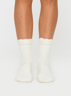 Knit socks with frill detail