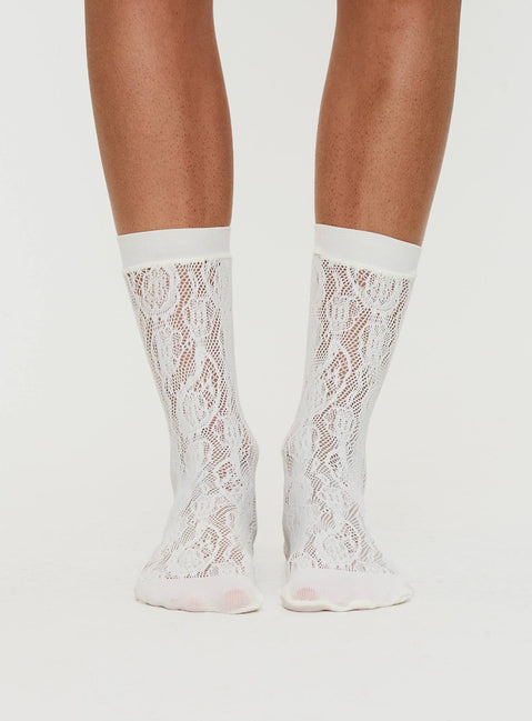 Affogato Lace Socks White