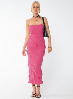 product Princess Polly Asymmetric Neckline  Baylie Maxi Dress Hot Pink