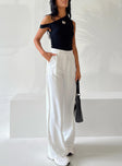 Front view of model wearing  front Princess Polly High Waisted Pants  Archer Pants White