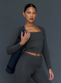 Grey long sleeve active top
