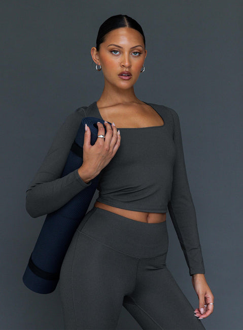 Grey long sleeve active top