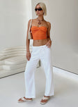 Front view of model wearing  front Princess Polly  Zanzibar Pants White