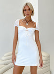 product Princess Polly Asymmetric Neckline Asymmetric Neckline Square Neck  Stassie Short Sleeve Mini Dress White