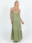 Princess Polly Square Neck  Chelsea Maxi Dress Sage Green